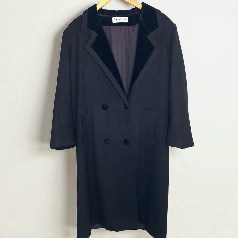 Amanda Gail Wool Coat Classic NYC Style Size 12 Vintage Preppy Old Money USA